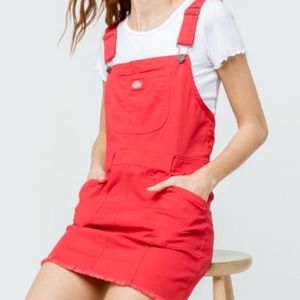 Red Dickies Overall Dress